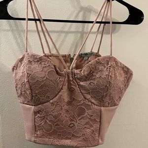 Charlotte Russe dusty pink medium crop top.